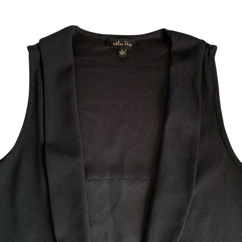 Reworked Apparel Mariah Carey Christmas Graphic Black Custom Upcycled Vest Small